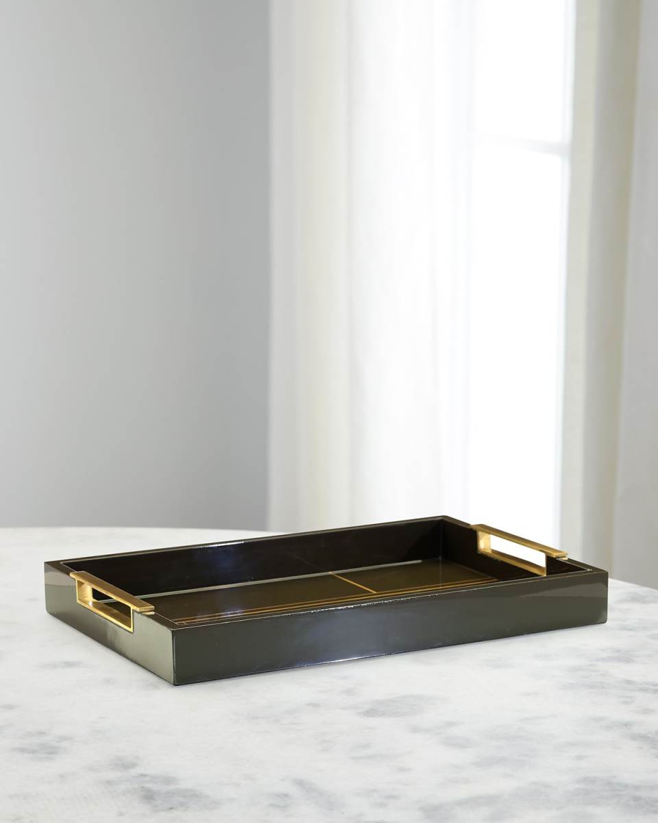 Tenebra Tray with Brass Handles